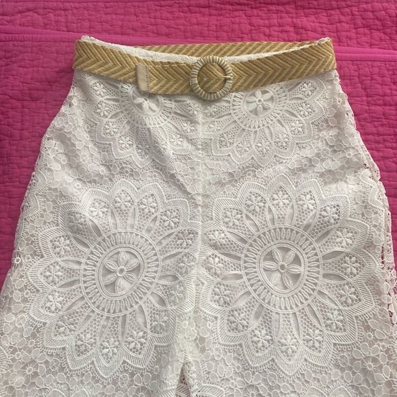 Zimmermann lace White Wide-Leg Pants, US6 - Picture 6 of 11